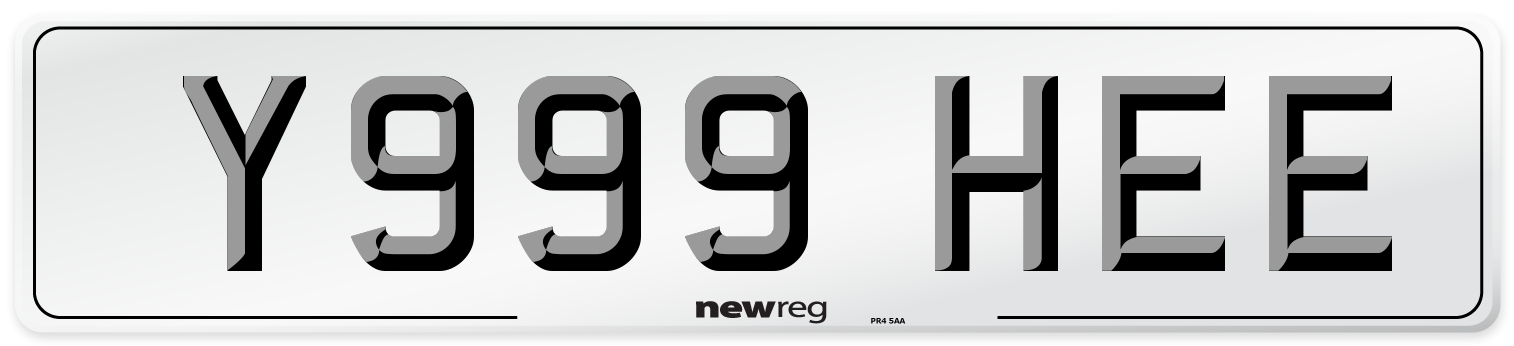 Y999 HEE Number Plate from New Reg